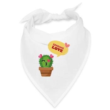 Cute Cactus Sending Love - Bandana - Weiß - Vorne