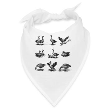 Gänse-Ensemble Vintage Gravur - Bandana - Weiß - Vorne