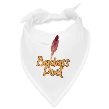 Cooler Dichter mit Federfeder - Bandana - Weiß - Vorne