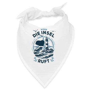 Föhr | Wenn die Insel ruft - Wellen Nordsee - Bandana - Weiß - Vorne