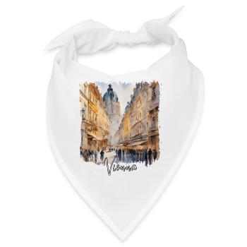 Aquarell von Wien, Wien, Österreich - Bandana - Weiß - Vorne