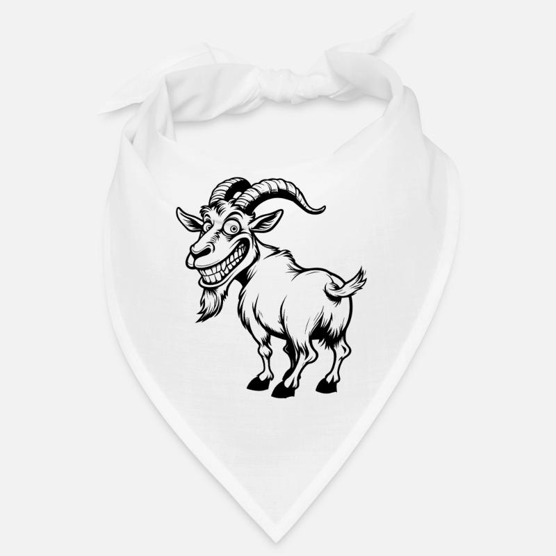 Goat mischievous black sketch Bandana