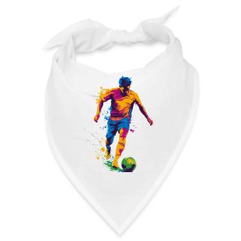 Farbspritzer Fußballheld - Bandana - Weiß - Vorne