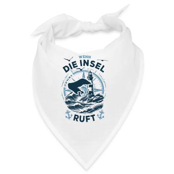 Borkum | Wenn die Insel ruft - Wellen Nordsee - Bandana - Weiß - Vorne