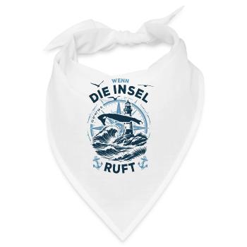 Wangerooge | Wenn die Insel ruft - Wellen Nordsee - Bandana - Weiß - Vorne