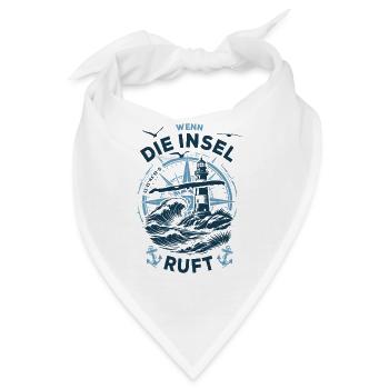 Juist | Wenn die Insel ruft - Wellen Nordsee - Bandana - Weiß - Vorne