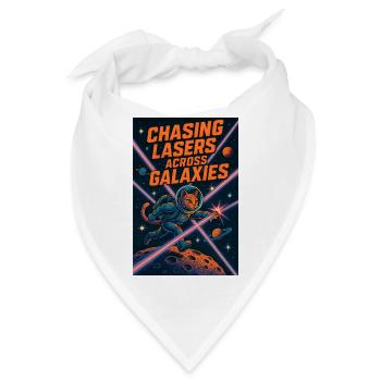 Laserjagd durch Galaxien | Space Cat Sci-Fi - Bandana - Weiß - Vorne