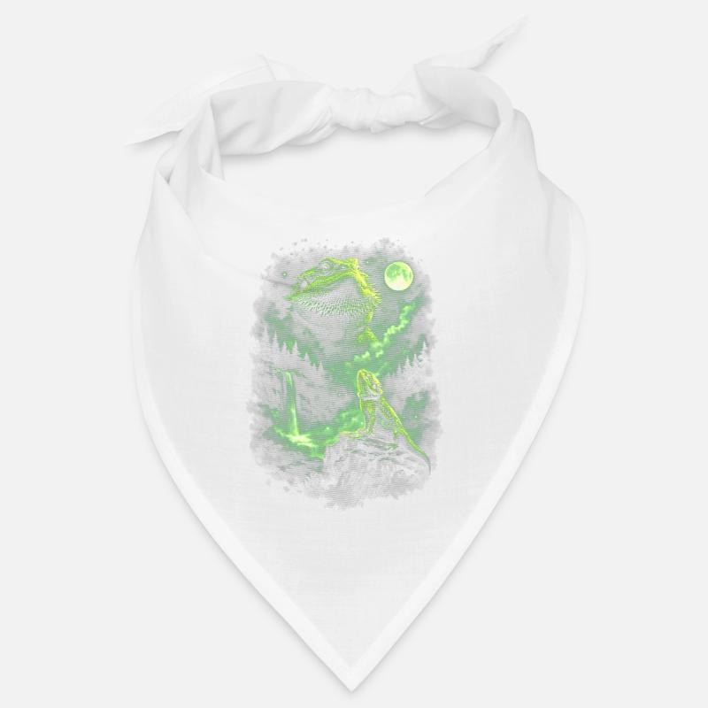 Neon iguanas in the moon forest Bandana