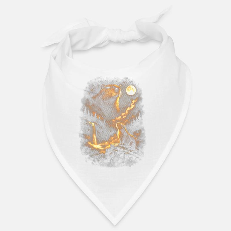 Castor au clair de lune dans la forêt de nuages Bandana