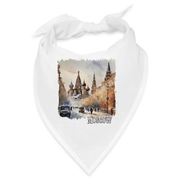 Aquarell von Moskau, Moskau, Russland - Bandana - Weiß - Vorne