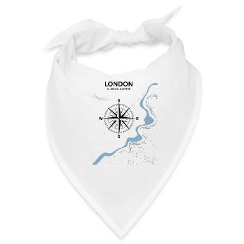 London Compass England Reise Motiv - Bandana - Weiß - Vorne