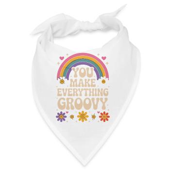 You Make Everything Groovy - Retro Rainbow - Bandana - Weiß - Vorne