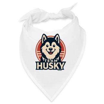 Team Husky Logo Retro Druck - Bandana - Weiß - Vorne
