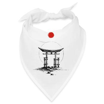 Red Sun Torii – Zen Minimal Japan - Bandana - Weiß - Vorne