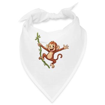Affe Lianen-Springen - Bandana - Weiß - Vorne
