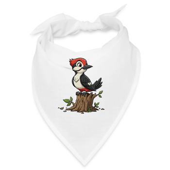Rotkopf Königsvogel Cartoon - Bandana - Weiß - Vorne
