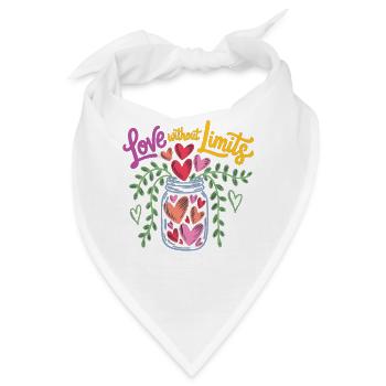 Liebe ohne Grenzen Shirt – Geschenkidee - Bandana - Weiß - Vorne