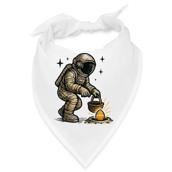 Astronaut sammelt osterei - Bandana - Weiß - Vorne