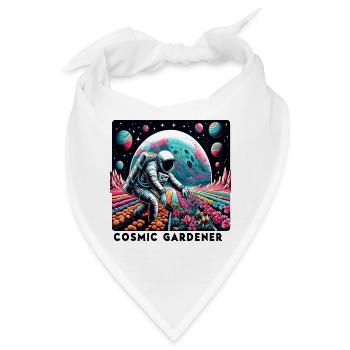 Cosmic Gärtner Astronaut im Blütenreich - Bandana - Weiß - Vorne