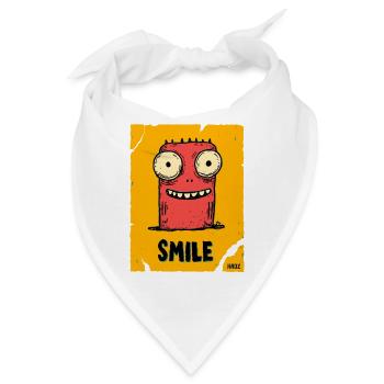 Lustiger Monster mit Smile - Bandana - Weiß - Vorne