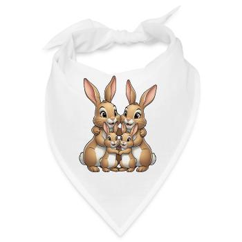 Kaninchen Familienglück - Bandana - Weiß - Vorne