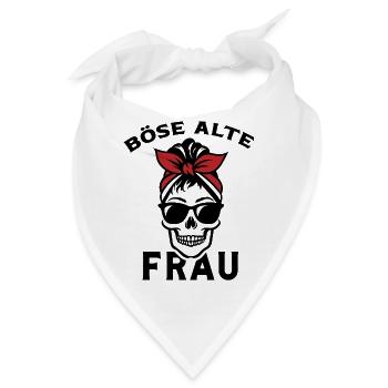 Böse Alte Frau mit Sonnenbrille Skull mit Kopftuch - Bandana - Weiß - Vorne