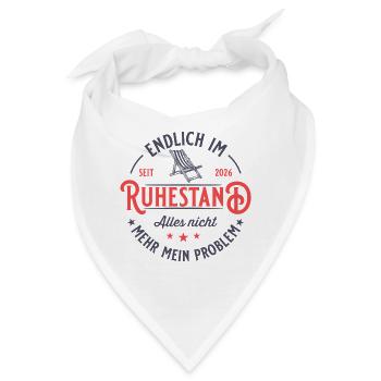 Renteneintritt 2026 Liegestuhl Vintage Rentner - Bandana - Weiß - Vorne