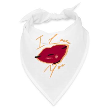 Ich ❤️ DICH ICH LIEBE DICH ICH MUND DICH  - Bandana - Weiß - Vorne