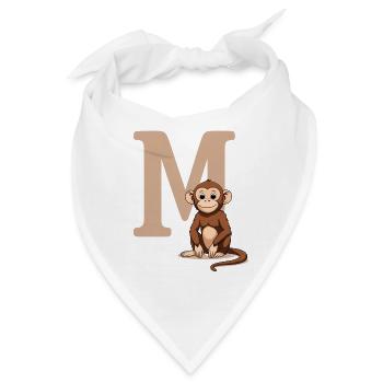 MonkeyM Design mit Großbuchstabe M - Bandana - Weiß - Vorne