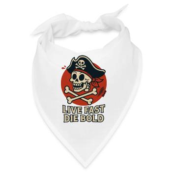Kapitän Totenkopf: Lebe Schnell Mutig - Bandana - Weiß - Vorne