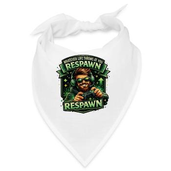 Respawn Gaming Motiv Neustart Humor Motivation  - Bandana - Weiß - Vorne