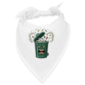 Wütender Mülleimer Chaos - Bandana - Weiß - Vorne