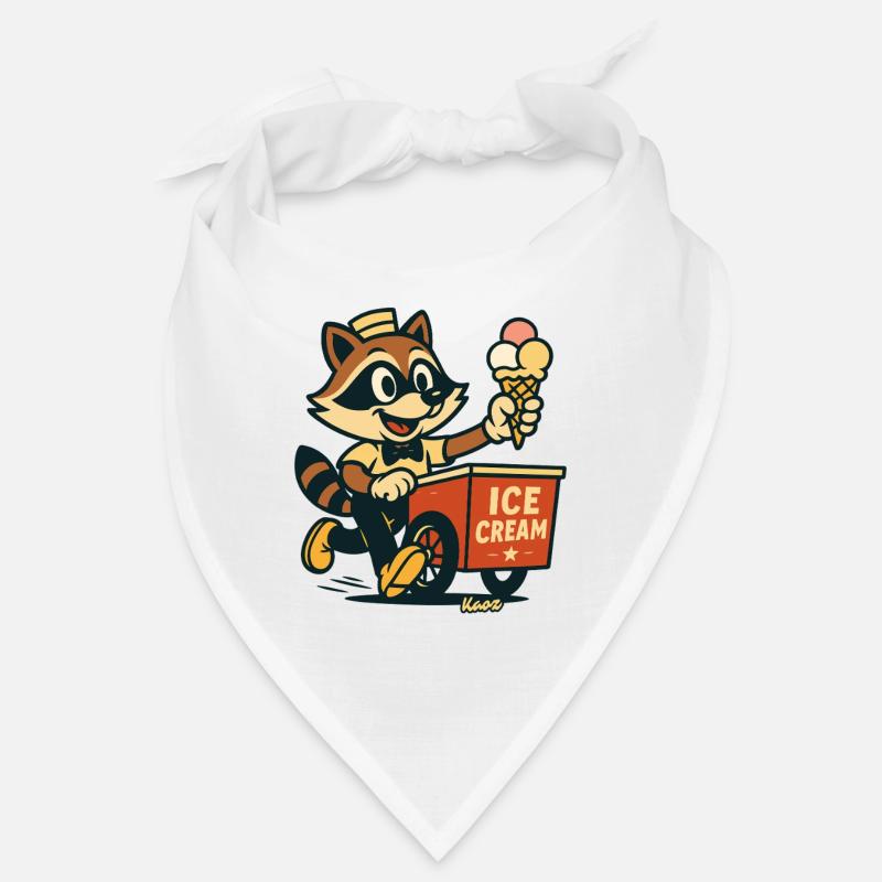 Waschbär Eisverkäufer Retro Bandana