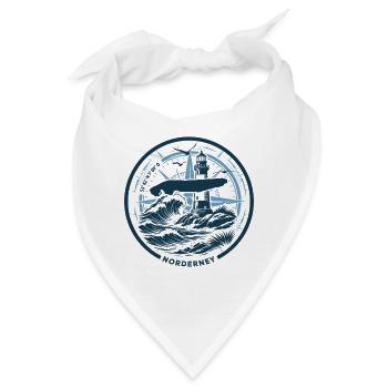 Norderney | Wenn die Insel ruft - Wellen Nordsee - Bandana - Weiß - Vorne