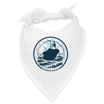 Nordstrand | Wenn die Insel ruft - Wellen Nordsee - Bandana - Weiß - Vorne
