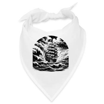 Sturmsee Piratenschiff Gravur - Bandana - Weiß - Vorne