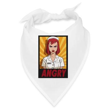 Wütende Krankenschwester Pop-Art - Bandana - Weiß - Vorne