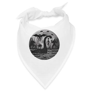 Bigfoot Alien Sasquatch Ungeheuer Von Loch Ness - Bandana - Weiß - Vorne
