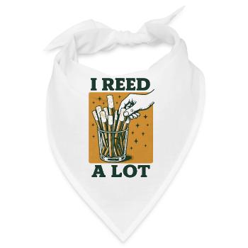 Ich reed viel | Klarinetten Wortspiel - Bandana - Weiß - Vorne