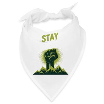 Stay Strong - Power Faust Berge Design - Bandana - Weiß - Vorne