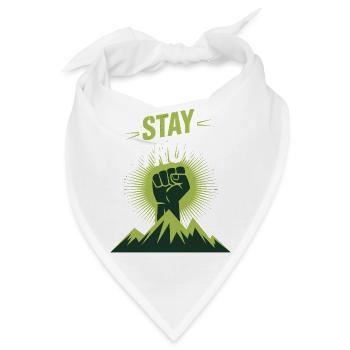 Stay Strong - Power Faust Berge Design - Bandana - Weiß - Vorne