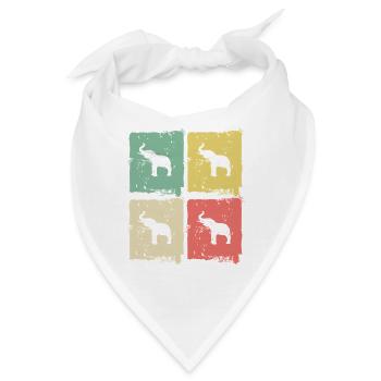 Elefant Quadri Pastell Muster - Bandana - Weiß - Vorne