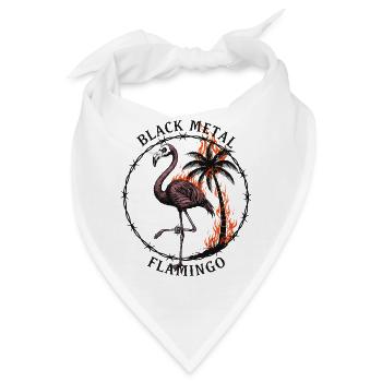 Black Metal Flamingo - Gothic Metal Flamingo - Bandana - Weiß - Vorne