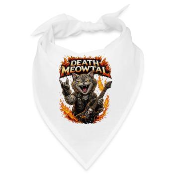 Death Meowtal Rock Inferno - Bandana - Weiß - Vorne