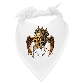 STEAMPUNK SCHÄDEL KRONE - Bandana - Weiß - Vorne