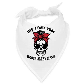 Die Frau vom Bösen alten Mann Skull Sonnenbrille - Bandana - Weiß - Vorne
