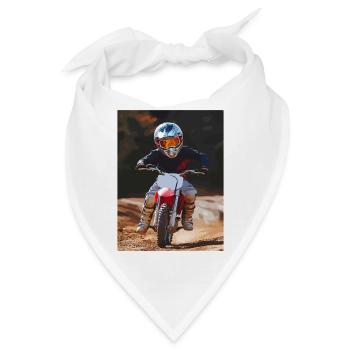 Offroad-Dirtbike Rider Kunst-Design - Bandana - Weiß - Vorne