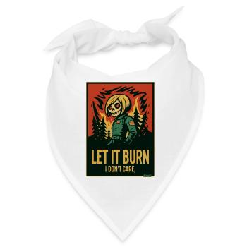 Totenkopf Skelett und Flammen, lass es brennen - Bandana - Weiß - Vorne