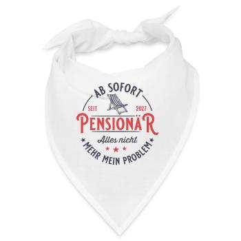 Rentenalter 2027 Liegestuhl Vintage Pensionär - Bandana - Weiß - Vorne
