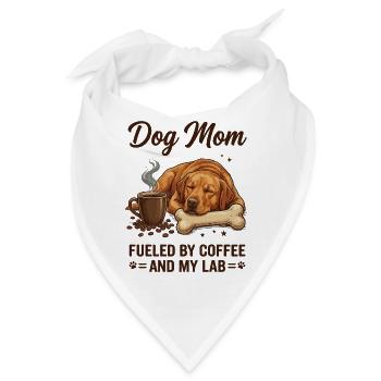 Labrador Mama Kaffee Geschenk Dog Mom - Bandana - Weiß - Vorne